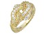 Judith Ripka Bella Luce Diamond Simulant 14k Gold Clad Interlace Ring
