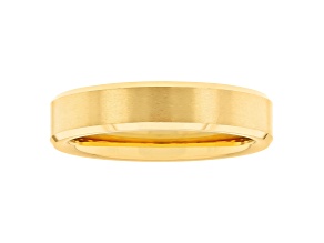 Gold-Tone Tungsten 6MM Beveled Edge Band