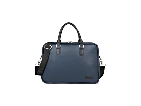 Bugatti Contrast Executive Briefcase in Navy