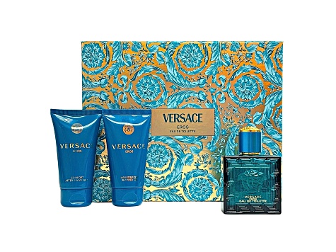 Versace Eros 3 Pc. Gift Set for Men | Shower Gel & Eau De Toilette