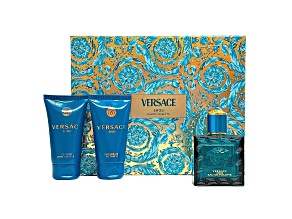 Versace Eros 3 Pc. Gift Set for Men | Shower Gel & Eau De Toilette Spray & After Shave