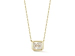Rachel Zoe 14K Yellow Gold Over Sterling Silver Rectangle Solitaire Necklace with Cubic Zirconia