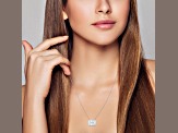 Rachel Zoe Rhodium Over Sterling Silver Rectangle Solitaire Pendant Necklace with Cubic Zirconia