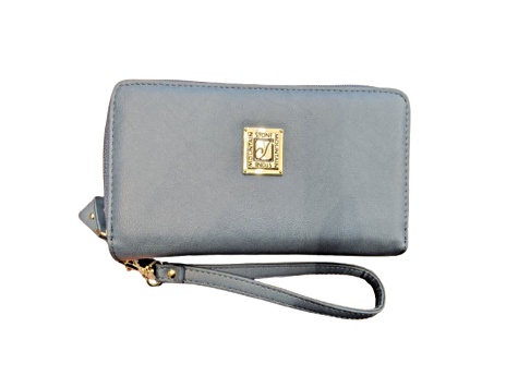 Stone Mountain Crunch Leather Large Double Zip Around Wallet with