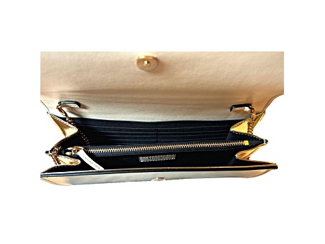 Versace La Medusa Crystal Clutch Crossbody Bag Metallic Gold