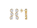 White Cubic Zirconia 18k Yellow Gold Over Silver April Birthstone Earrings 8.10ctw