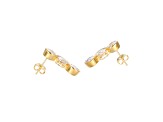 White Cubic Zirconia 18k Yellow Gold Over Silver April Birthstone Earrings 8.10ctw