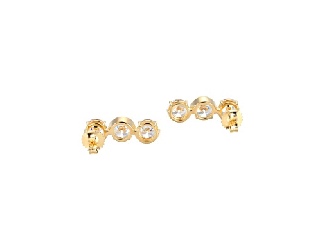 White Cubic Zirconia 18k Yellow Gold Over Silver April Birthstone Earrings 8.10ctw