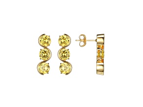 Yellow Cubic Zirconia 18k Yellow Gold Over Silver November Birthstone Earrings 7.99ctw