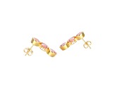Pink Cubic Zirconia 18k Yellow Gold Over Silver October Birthstone Earrings 8.21ctw