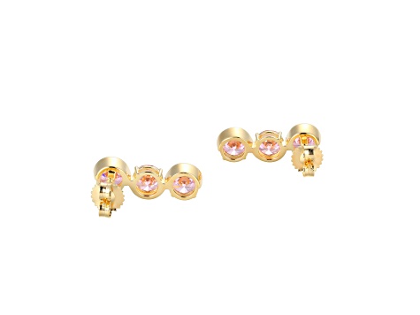 Pink Cubic Zirconia 18k Yellow Gold Over Silver October Birthstone Earrings 8.21ctw