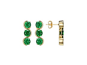Green Cubic Zirconia 18k Yellow Gold Over Silver May Birthstone Earrings 7.49ctw