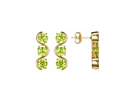 Green Cubic Zirconia 18k Yellow Gold Over Silver November Birthstone Earrings 7.76ctw