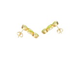 Green Cubic Zirconia 18k Yellow Gold Over Silver November Birthstone Earrings 7.76ctw