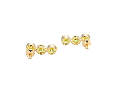 Green Cubic Zirconia 18k Yellow Gold Over Silver November Birthstone Earrings 7.76ctw