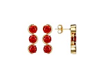 Red Cubic Zirconia 18k Yellow Gold Over Silver January Birthstone Earrings 7.99ctw