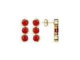 Red Cubic Zirconia 18k Yellow Gold Over Silver January Birthstone Earrings 7.99ctw