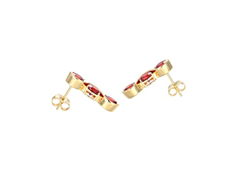 Red Cubic Zirconia 18k Yellow Gold Over Silver January Birthstone Earrings 7.99ctw