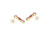 Red Cubic Zirconia 18k Yellow Gold Over Silver January Birthstone Earrings 7.99ctw