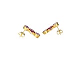 Lab Created Alexandrite Sapphire 18k Yellow Gold Over Silver June Birthstone Earrings 4.90ctw
