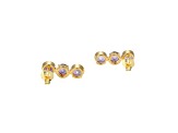 Lab Created Alexandrite Sapphire 18k Yellow Gold Over Silver June Birthstone Earrings 4.90ctw
