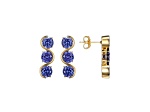 Blue Cubic Zirconia 18k Yellow Gold Over Silver December Birthstone Earrings 8.21ctw