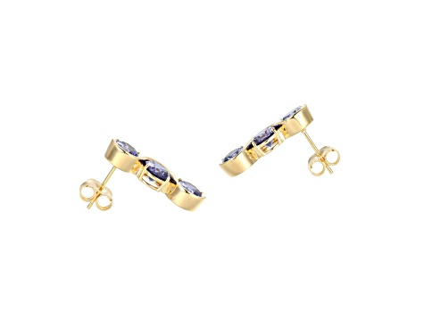 Blue Cubic Zirconia 18k Yellow Gold Over Silver December Birthstone Earrings 8.21ctw