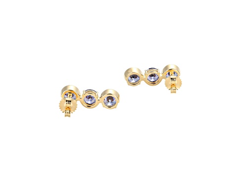 Blue Cubic Zirconia 18k Yellow Gold Over Silver December Birthstone Earrings 8.21ctw