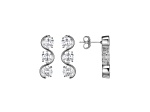 White Cubic Zirconia Platinum Over Silver April Birthstone Earrings 8.10ctw