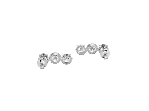 White Cubic Zirconia Platinum Over Silver April Birthstone Earrings 8.10ctw