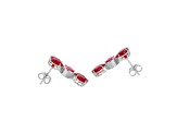 Lab Created Ruby Platinum Over Silver July Birthstone Earrings 4.80ctw