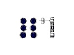 Lab Created Blue Sapphire Platinum Over Silver September Birthstone Earrings 4.94ctw