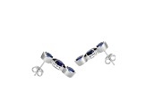 Lab Created Blue Sapphire Platinum Over Silver September Birthstone Earrings 4.94ctw