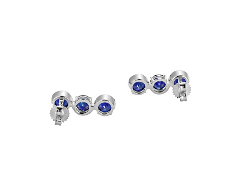Lab Created Blue Sapphire Platinum Over Silver September Birthstone Earrings 4.94ctw