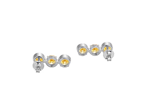 Yellow Cubic Zirconia Platinum Over Silver November Birthstone Earrings 7.99ctw