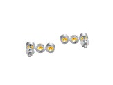 Yellow Cubic Zirconia Platinum Over Silver November Birthstone Earrings 7.99ctw