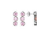 Pink Cubic Zirconia Platinum Over Silver October Birthstone Earrings 8.21ctw
