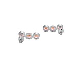 Pink Cubic Zirconia Platinum Over Silver October Birthstone Earrings 8.21ctw