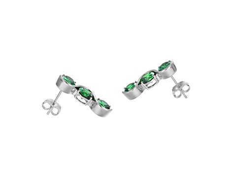 Green Cubic Zirconia Platinum Over Silver May Birthstone