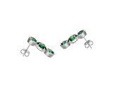 Green Cubic Zirconia Platinum Over Silver May Birthstone Earrings 7.49ctw