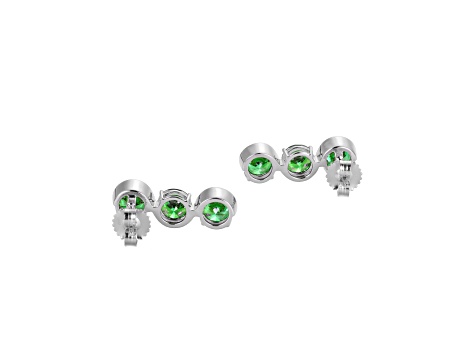 Green Cubic Zirconia Platinum Over Silver May Birthstone Earrings 7.49ctw