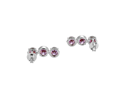 Purple Cubic Zirconia Platinum Over Silver February Birthstone Earrings 7.98ctw
