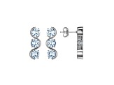 Lab Created Blue Spinel Platinum Over Silver March Birthstone Earrings 4.68ctw