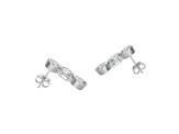 Lab Created Blue Spinel Platinum Over Silver March Birthstone Earrings 4.68ctw