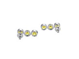 Green Cubic Zirconia Platinum Over Silver November Birthstone Earrings 7.76ctw