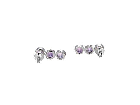 Lab Created Alexandrite Sapphire Platinum Over Silver June Birthstone Earrings 4.90ctw