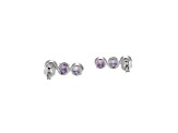 Lab Created Alexandrite Sapphire Platinum Over Silver June Birthstone Earrings 4.90ctw