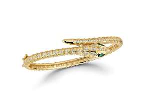 Rachel Zoe 14K Yellow Gold Over Sterling Silver Cubic Zirconia Bypass Snake Bangle Bracelet