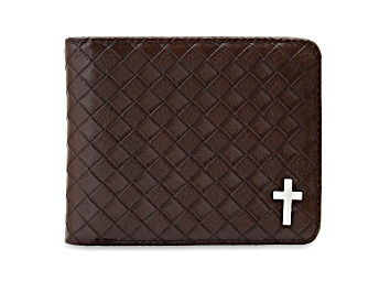 Picture of Braided Brown Leather Cross Wallet