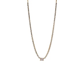 NADRI Cubic Zirconia Mixed Shape Adjustable Tennis Necklace 14.41ctw 18K Gold Over Brass